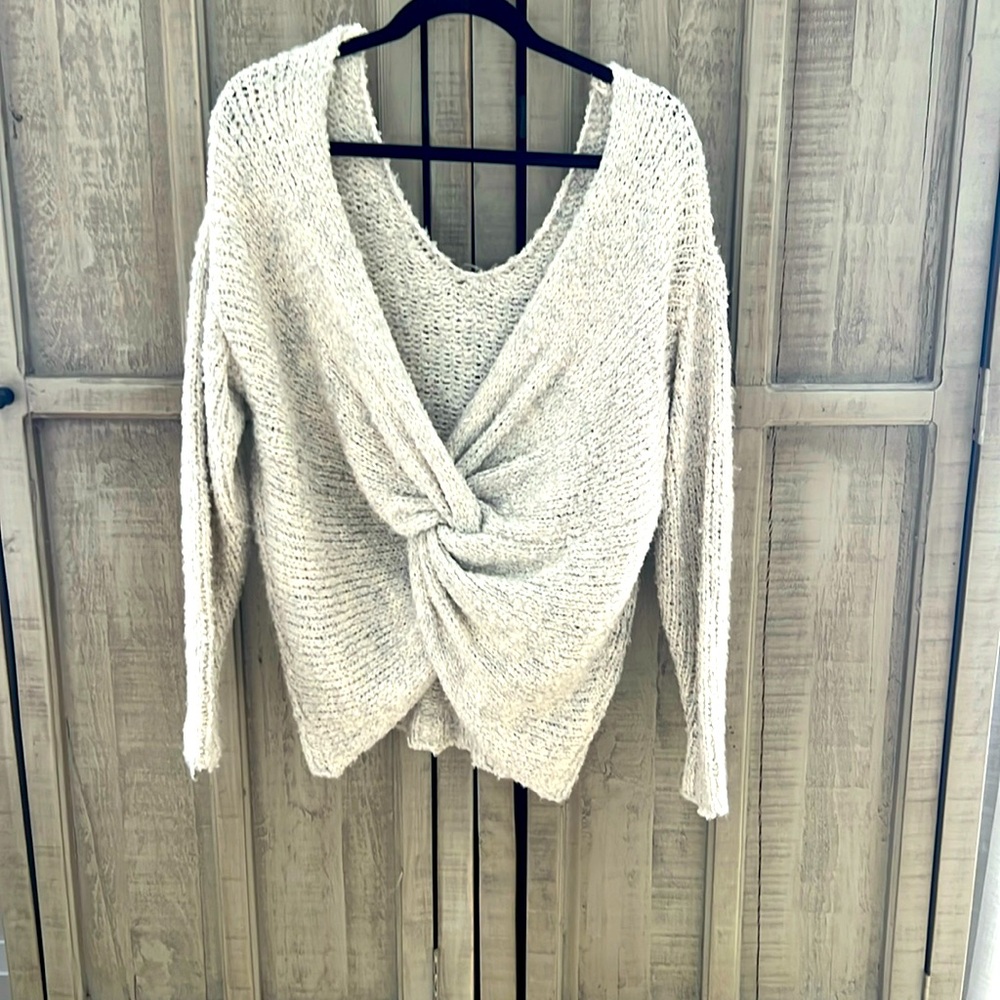 Knit sweater. Reversible! Great condition size M/L grey or oatmeal colour